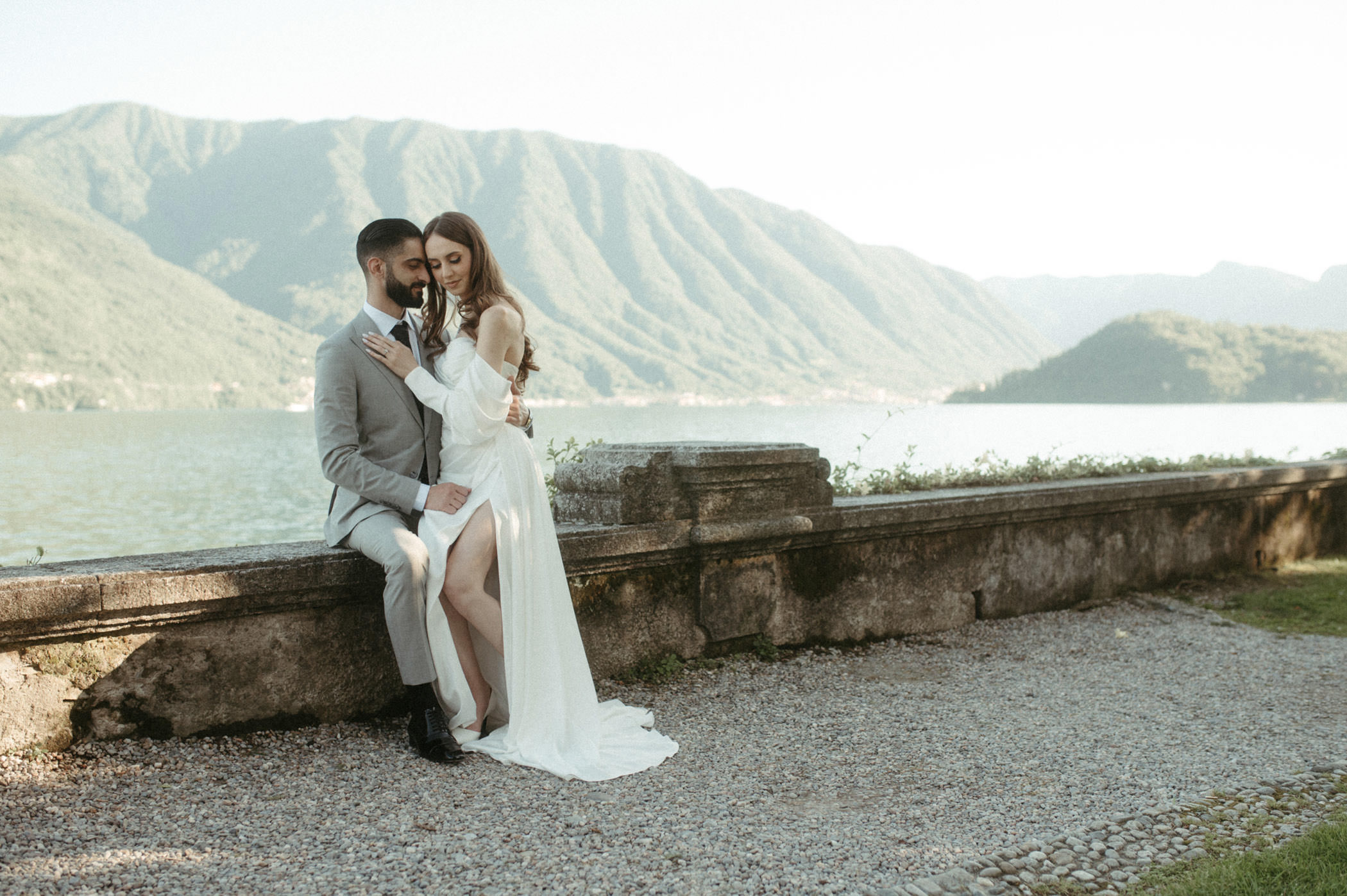 Photographing a bride on Lake Como Italy